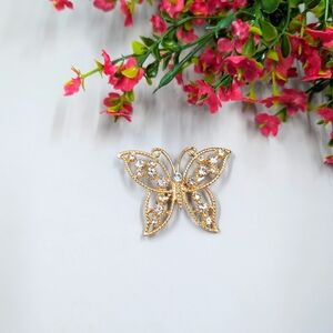 Crystal Studded Vintage Butterfly Brooch